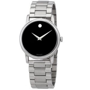 🎁⏱️ NWT Movado Museum Classic Men's Watch | Black Dial |Stainless Steel - NEW